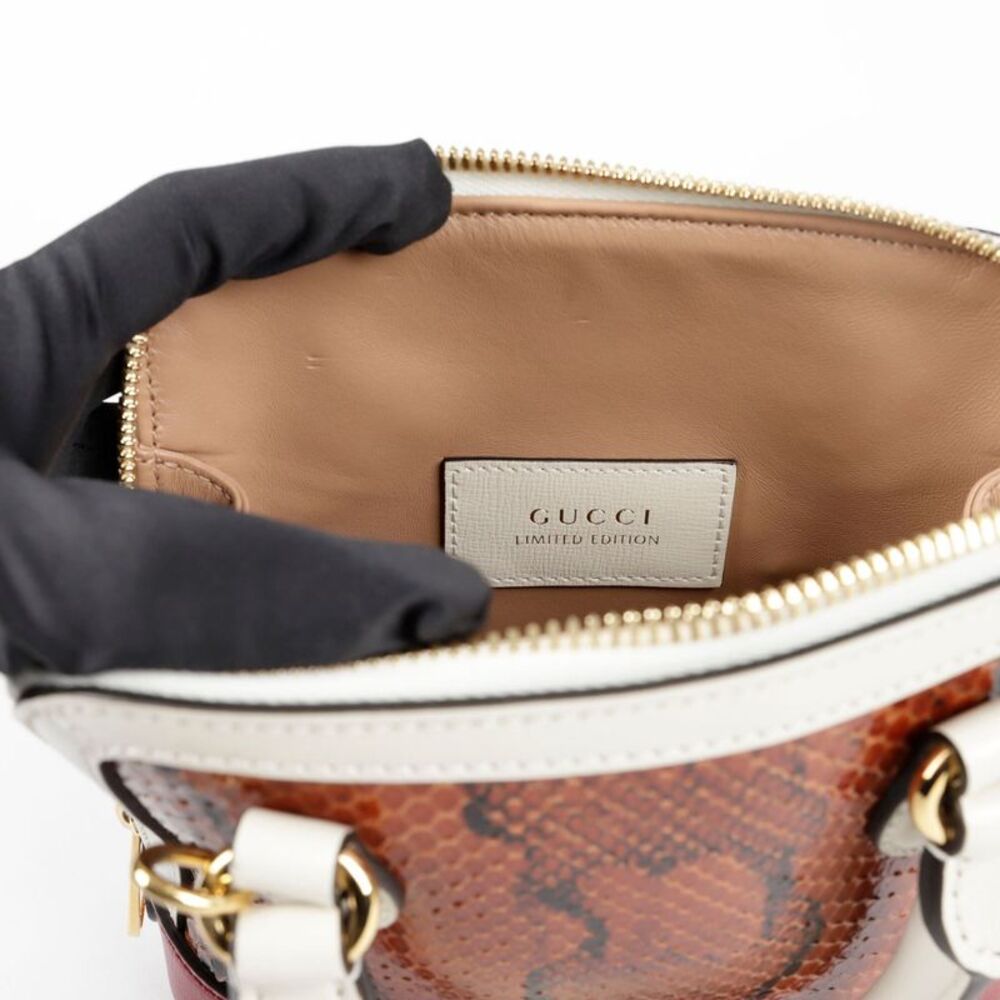 Horsebit Mini Python Top Handle Tote Shoulder Bag - image 2